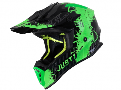 Шлем JUST1 J38 MASK (Hi-Vis зеленый/серый/черный)