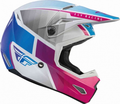 Шлем Fly Racing Kinetic Drift (розовый, белый, синий)