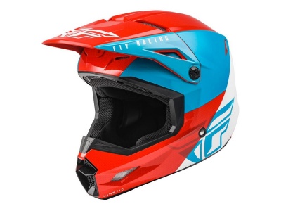 Шлем Fly Racing Kinetic Straight Edge (красный, белый, сини)