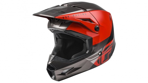 Шлем Fly Racing Kinetic Straight Edge (красный, черный, серый)