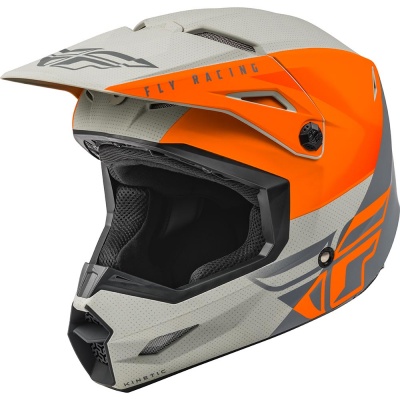 Шлем Fly Racing Kinetic Straight Edge (оранжевый, серый матовый)