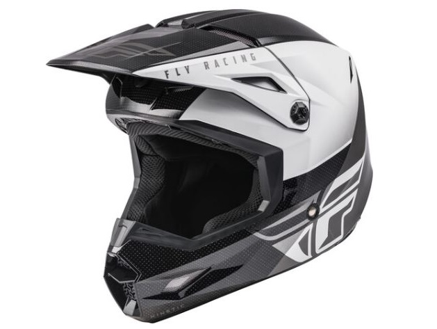 Шлем Fly Racing Kinetic Straight Edge (Черный, белый)