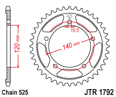 Звезда ведомая JTR1792.43ZBK