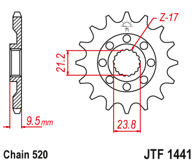 JTF1441.13 Звезда ведущая Pro X RM-Z 450 05-12 RMX 450Z 10-17